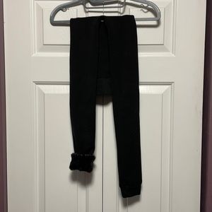 Faux fur lined leggings